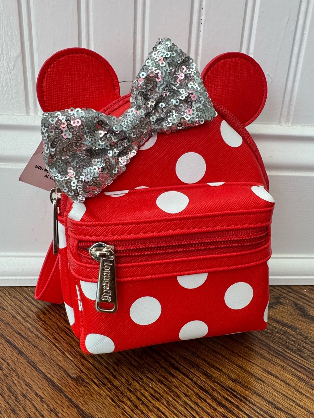 Disney Mini Minnie Mouse Red and white polkadot loungefly backpack New with tag